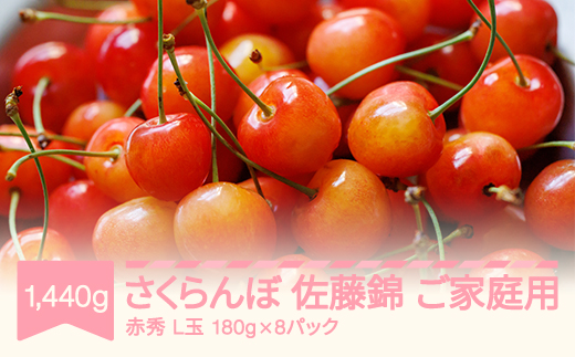 【先行予約】さくらんぼ 赤秀 佐藤錦 180g×8 令和9年産 mm-snplx1600