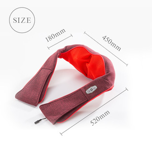 ネックマッサージャー FR-100 赤 首肩マッサージャー 温感 温熱 肩こり マッサージ器 首マッサージ 肩こり マッサージ器 首 肩 肩凝り ヒーター付き マッサージ機 ネックマッサージ 軽い コ