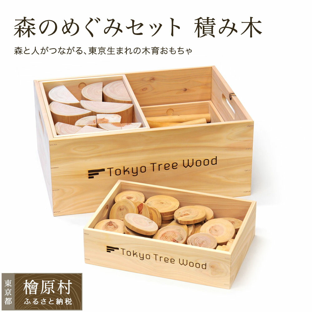 【ふるさと納税】Tokyo Tree Wood 森のめぐみセット | 木のおもちゃ 積み木 子供 おもちゃ 玩具 知育玩具 つみき 東京都 檜原村