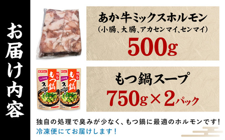あか牛もつ鍋セット《60日以内に出荷予定(土日祝除く)》三協畜産 あか牛 もつ鍋