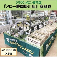 【メロー静岡掛川店ご来店利用限定】地場産品基準品(クラウンメロン等)商品券〔1,000円券×3枚〕