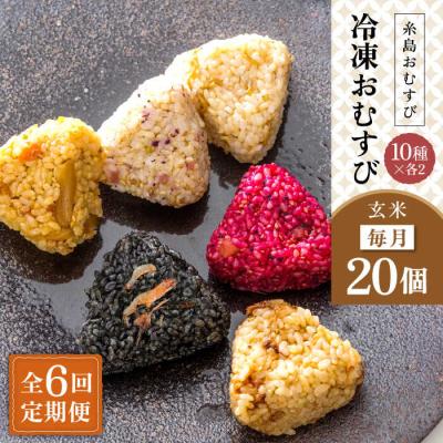 ふるさと納税 糸島市 【全6回定期便】【玄米】冷凍 おむすび 20個(10種×各2個)セット[ANL006]