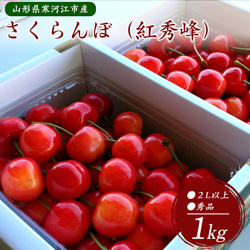 【ふるさと納税】 さくらんぼ「 紅秀峰 」1kg 秀品 2Lサイズ以上 （500g×2）【2025年6月中旬頃〜7月上旬頃発送予定】山形県産 ／ お取り寄せ フルーツ 果物 くだもの 果実 サクランボ ご当地 特産 産地 直送 高級 季節 人気 山形 2025年産 令和7年産 1キロ