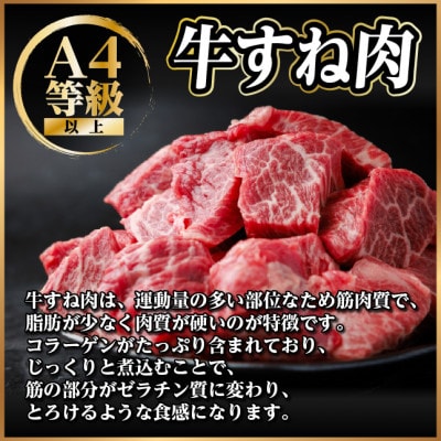 飛騨牛 牛すね肉(スネ肉) 角切り 約2kg(約500g×4) 訳あり【冷蔵便】A4～A5等級【配送不可地域：離島】