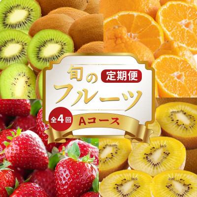 ふるさと納税 丸亀市 【発送月固定定期便】フルーツ定期便 Aコース(ゴールドキウイ 香緑キウイ デコポン いちご)全4回