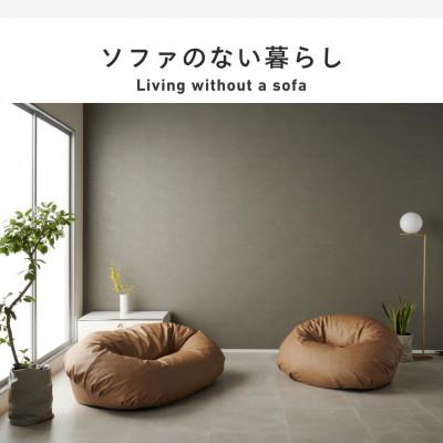 ふるさと納税 岡崎市 【ハナロロ】バルーンソファ 1P レザーカバーセット(ブラウンベージュ) |  | 01