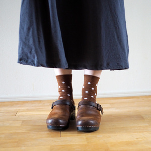 ショートソックス子供用（10～21cm）シンプル鹿ドット 7-272