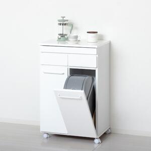 スライド棚付きダストボックス2D ホワイト