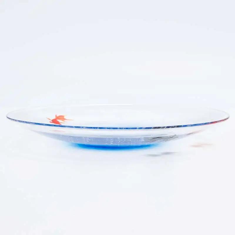 ＜ガラス作家 松尾具美＞大皿「水鞠」硝子 ガラス 大皿 皿 金魚 松尾具美 贈り物 ギフト F6L-1257
