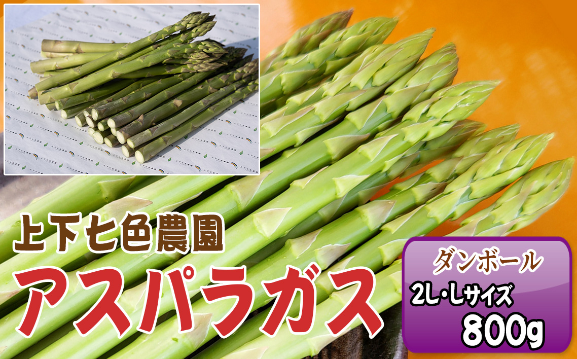 No.1091 上下七色農園 アスパラガス　2L・Lサイズ　ダンボール（800g）
