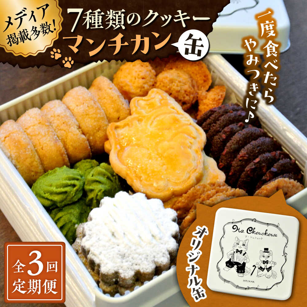 【ふるさと納税】【全3回定期便】マンチカン（缶）【菓子工房　マ・シュシュット】[ASBU006]