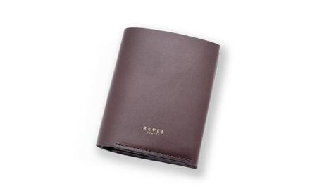 湘南工房 折革コンパクト2ツ折り財布【バーガンディ】