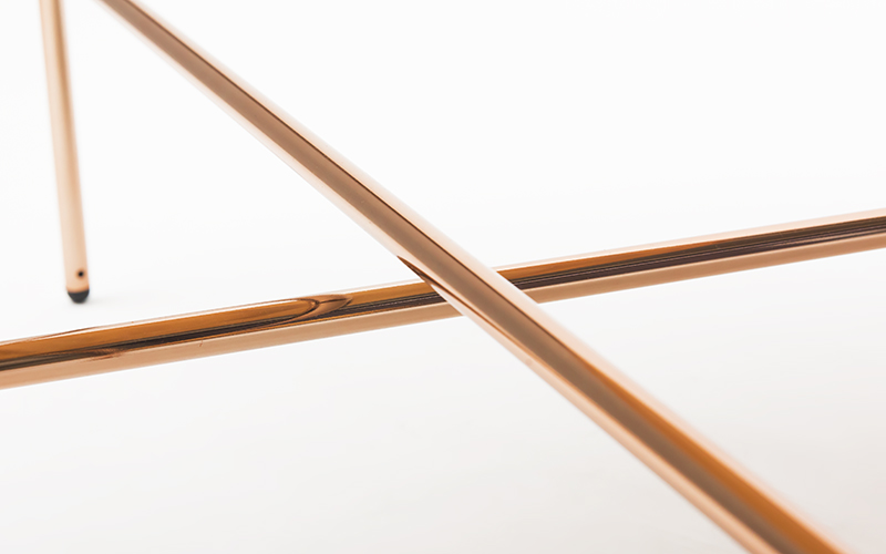 【FIL】ラウンドテーブル MASS Series 900Round Table -Natural Wood & Copper Frame-　小国杉 テーブル 丸テーブル 机 インテリア 家具 木製 