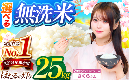令和7年産 熊本県産 ほたるの灯り 無洗米 25kg | 選べる 銘柄 ほたるの灯り 森のくまさん 容量 5kg 10kg 15kg 20kg 25kg 30kg 特A 小分け 