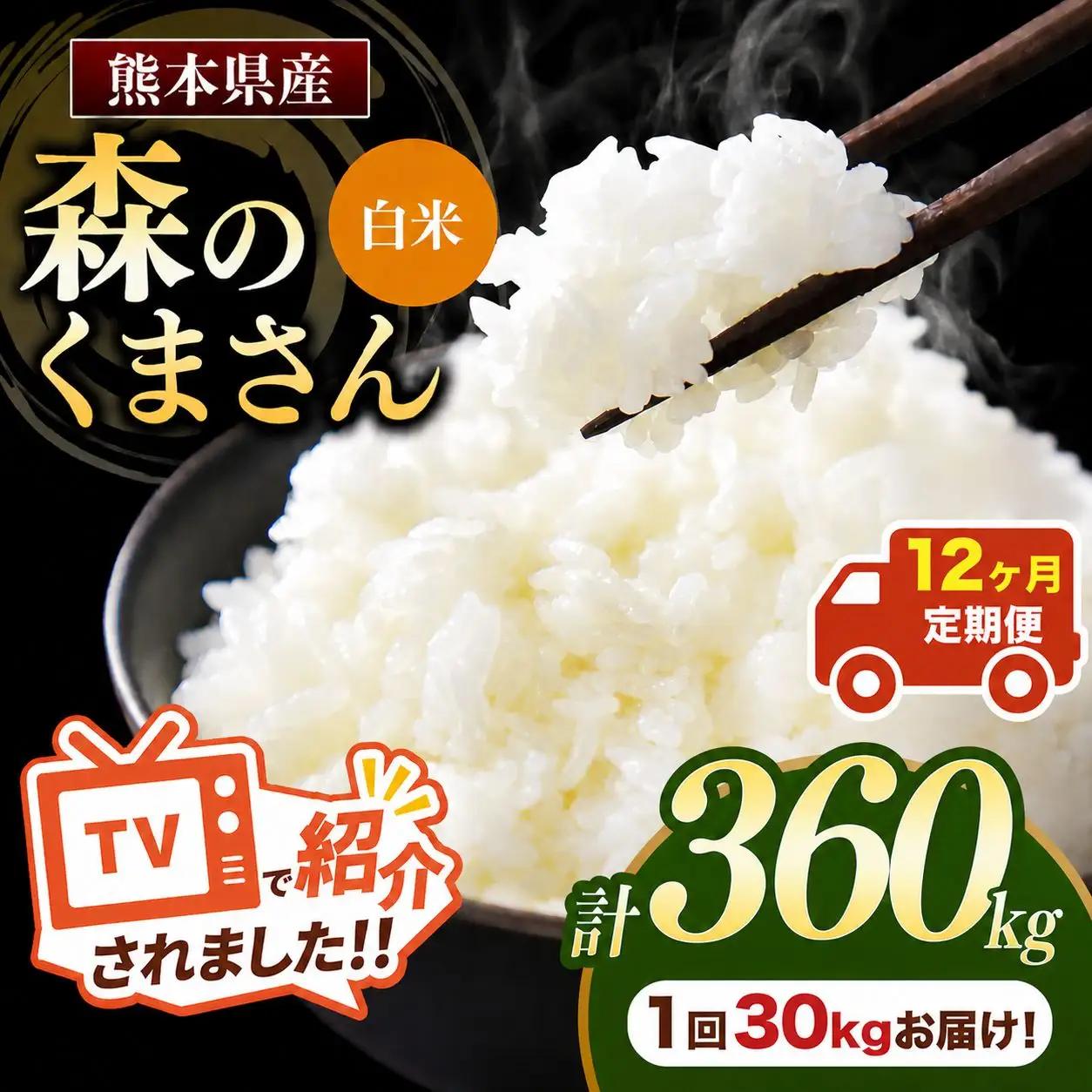 【 定期便 12回 】 R7年産 熊本県産白米森のくまさん 30kg