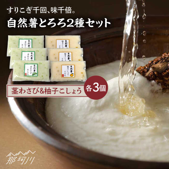【ふるさと納税】【11月上旬から発送】自然薯とろろ 茎わさびとろろ・柚子こしょうとろろ2種セット（各40g×3個）＜自然薯王国＞那珂川市 |[GAH023] 10000 10000円 1万円 以上