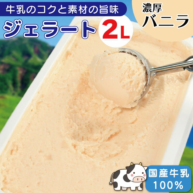 【ふるさと納税】 ジェラート 業務用 2L バニラ アイスクリーム アイス デザート 濃厚 バニラアイス 国産 牛乳 ミルク クリーム スイーツ 菓子 洋菓子 おやつ パーティー ギフト 徳島県 吉野川市