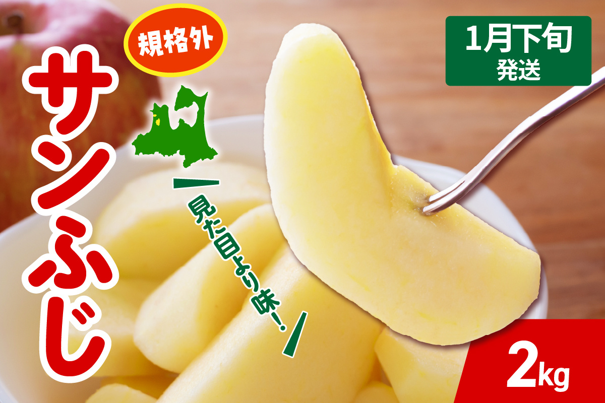 【2027年1月下旬発送】 りんご 約 2kg サンふじ 【規格外】 青森県産 りんご