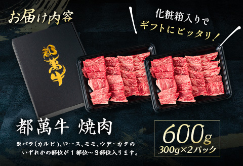 黒毛和牛＜都萬牛＞焼肉 300g×2パック 計600g【C383-2603】
