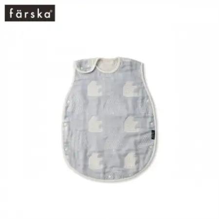 farska ファルスカ 6重ガーゼ スリーパー ベビー モリノクマ-スカイグレー【1742142】