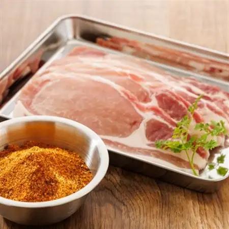 北海道産 豚肉 味付き スパイシーポーク(カレー味)50g×6枚_北海道産 豚肉 ポーク カレー味 フライパン スパイシー カレー ジョイパックチキン 一人暮らし セット おかず 小分け 冷凍 肉 絶
