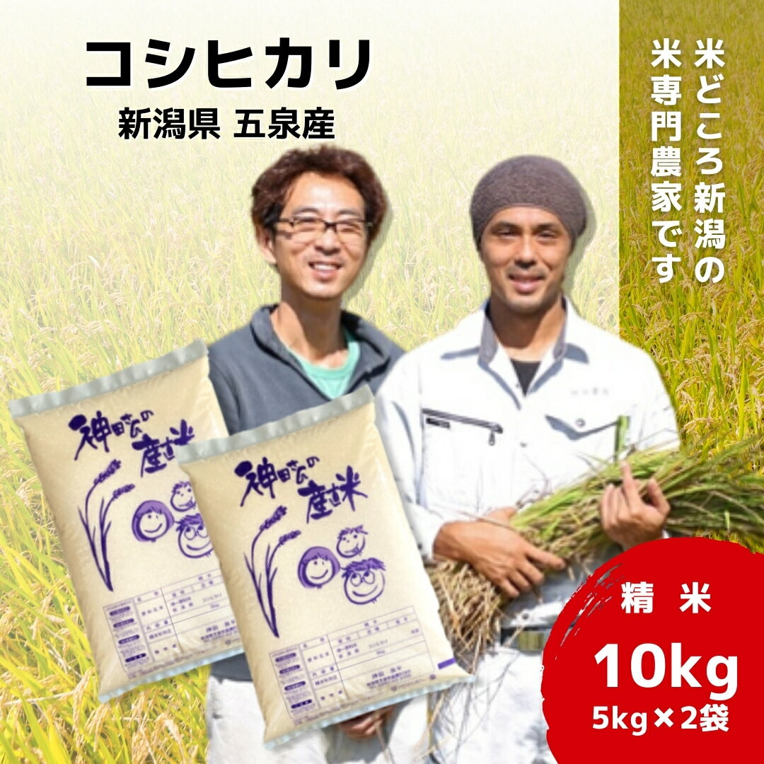 【ふるさと納税】令和7年産新米先行予約 コシヒカリ 精米 10kg（5kg×2袋） 「わくわく農場」の新潟県五泉産コシヒカリ 新潟県 五泉市 わくわく農場