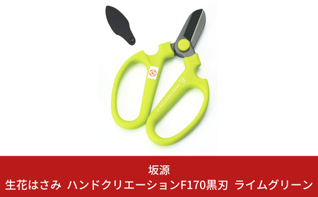 生花はさみ ハンドクリエーションF170黒刃 ライムグリーン 鋏 園芸用品 ガーデニング 坂源