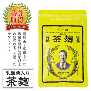 C5-029-A 《通常便》茶麹 乳酸菌入り酵素サプリメント62粒入(計2袋)【河内菌本舗】霧島市 国産 麹 こうじ 乳酸菌 菌 酵素 サプリ 発酵 通常便
