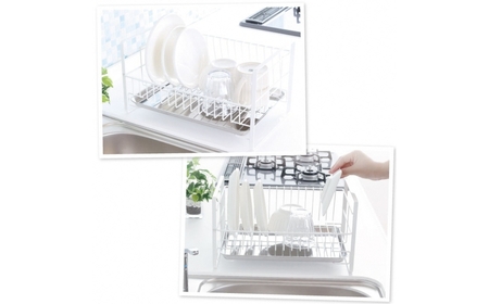 コンパクトな水切りラック pieni ホワイトタイプ キッチン用品 キッチン収納 水切りカゴ 燕三条製 [川口工器]【017S059】