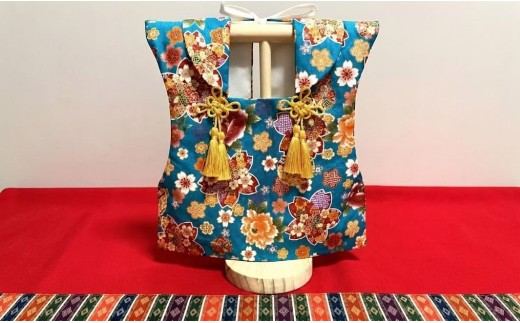 【6.あさぎ色系（桜・牡丹・鞠）】【選べる8色】ベビーお祝い着(被布)