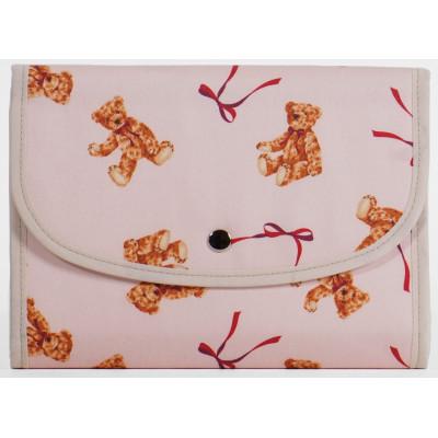 ふるさと納税 島原市 マルチケース(ジャバラタイプ)テディベア ピンク 1個