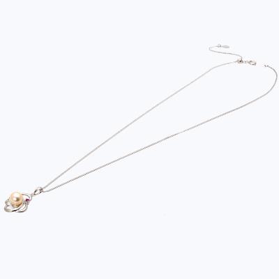 ふるさと納税 長崎市 あこや真珠(8-8.5mm珠)ルビー入りデザインペンダントB/シルバー |  | 01