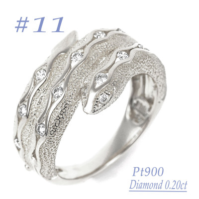
PT900 ダイヤ0.20CT 蛇リングγ　RCR0013DI-P #11【1540239】
