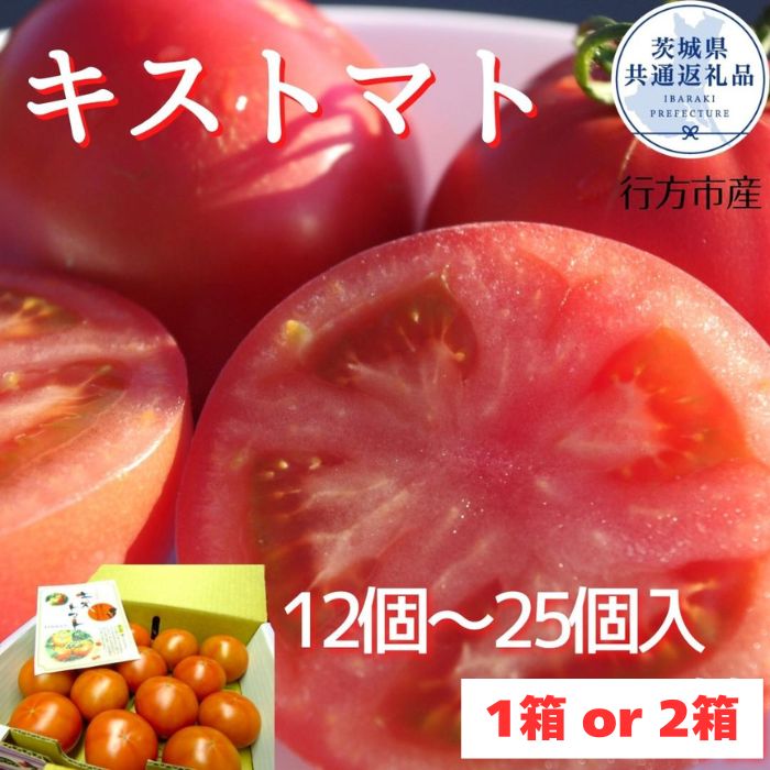 【ふるさと納税】 キストマト 12個～25個入 1箱 or 2箱 （茨城県共通返礼品／行方市産） ／ キストマト トマト フルーツトマト 野菜