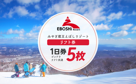 みやぎ蔵王えぼしリゾート　リフト券5枚セット　【04301-0063】
