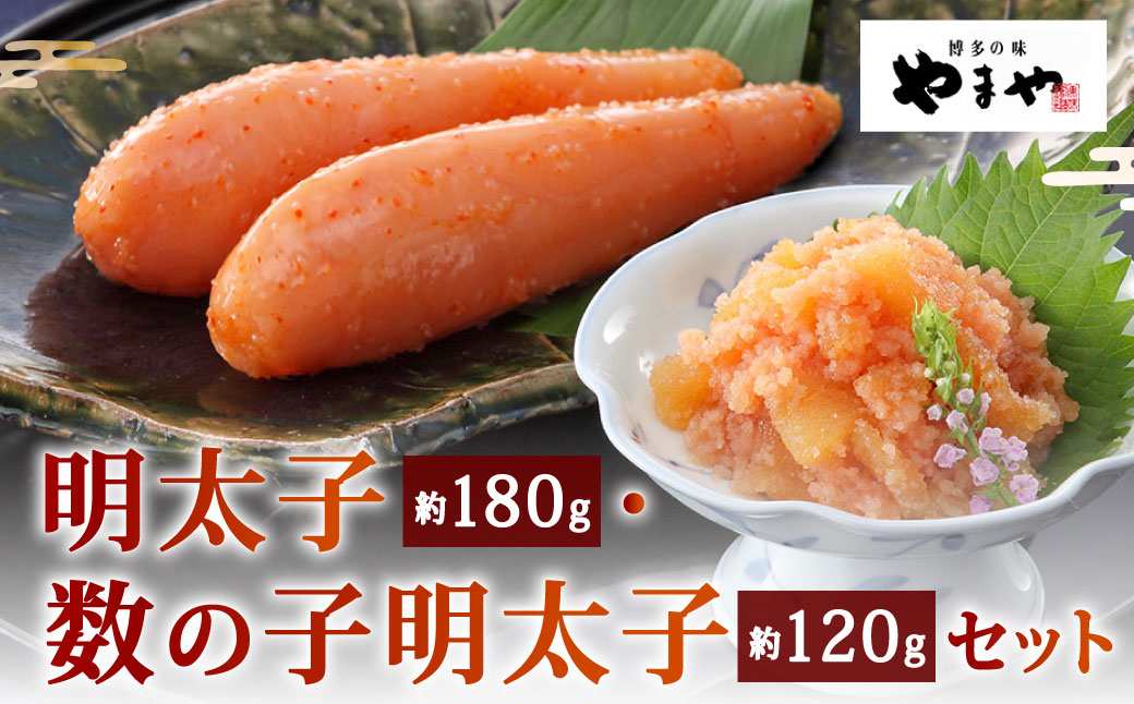 やまや 明太子（約180g）・数の子明太子（約120g） セット 計約300g 辛子明太子 めんたいこ めんたい たらこ 数の子 かずのこ