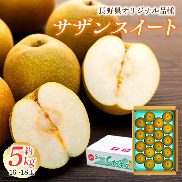 【ふるさと納税】梨 長野 サザンスイート 約 5kg （16～18玉） 贈答用 オリジナル品種 フルーツ 果物 デザート おやつ なし ナシ ギフト 贈答 産地直送 長野県 長野県産 信州産 長野県箕輪町 　お届け：2025年8月下旬～9月上旬