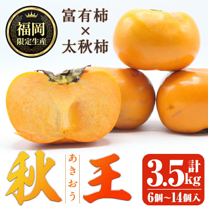 【ふるさと納税】＜先行予約受付中！2025年10月下旬～11月下旬に順次発送予定＞秋のフルーツの王様・ブランド柿 秋王 (計約3.5kg：6個～14個入り) かき カキ フルーツ 果物 くだもの 福岡限定 オリジナルブランド ＜離島配送不可＞【ksg1753】【農産物直売所ほたるの里】
