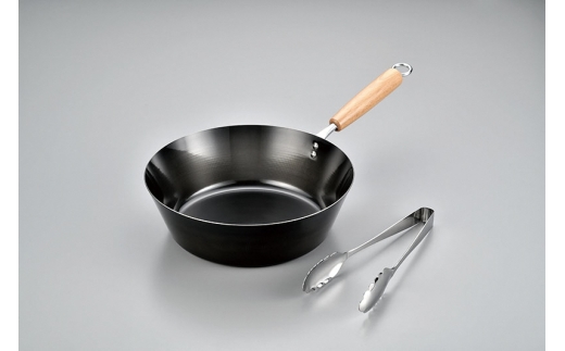 深型フライパン26cm 燕製高級トング付 FC012256