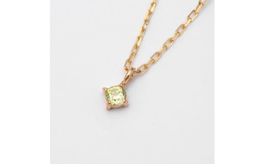 K10イエローゴールド 天然石ネックレス【8月誕生石ペリドット】上品な華奢見えサイズ 長さ40cm　K10-05-08 / 金 ゴールド ジュエリー アクセサリー ギフト プレゼント レディース シンプル 定番