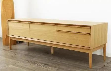 大川家具 レフライン 150cm テレビボード 収納 天然木 オーク(ナラ) 野中木工所