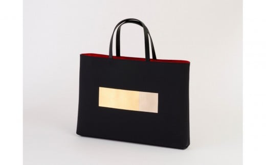 グログランバッグ横型・墨 かばん 通勤バッグ レディース メンズ プレゼント 日本製 旅行用 石川 金沢 北陸 復興支援 復興応援