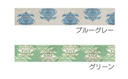 DECORMUSEE サミーラ キッチンマット 45×270cm 雑貨 日用品 淡い色 幻想的 インテリア 華やか デザイン カービング加工 薄手 立体感 抗菌 防臭 吸水素材 滑りにくい  ブルーグ