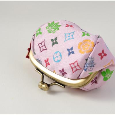 ふるさと納税 与謝野町 2.5寸ボストンがま口　モノグラム柄(ピンク色) |  | 02