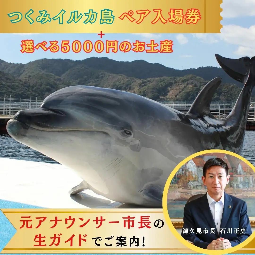 イルカ体験【お土産付】 市長が案内する「つくみイルカ島」 ペア入場券