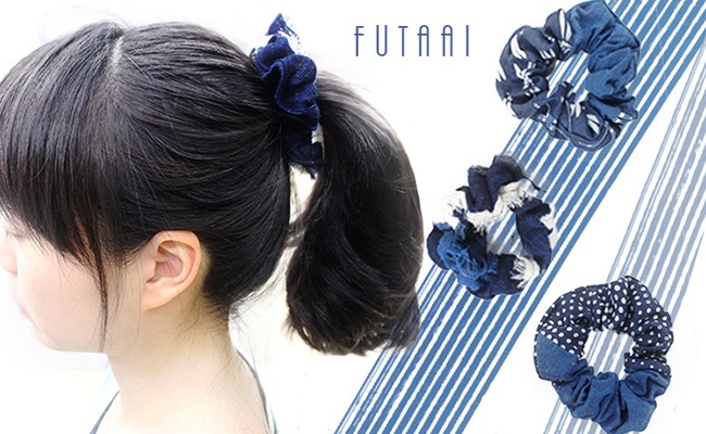 藍染シュシュ 2種類 　伝統産業　阿波藍　シュシュ　ファッション　ギフト　敬老の日　藍染