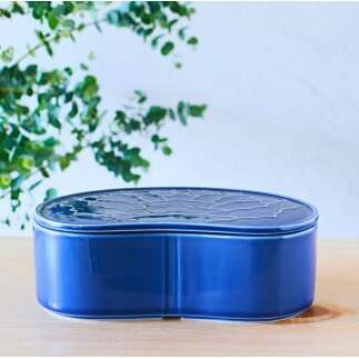 有田焼 ルリ釉 繭型蓋物【ARITAYAKI-STORE】食器 うつわ ハレの日 めでたい おもてなし おせち 高級食器 ハンドメイド A20-538_イメージ2