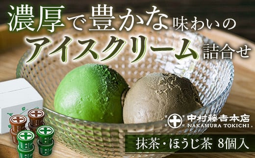 《中村藤吉本店》濃厚で豊かな味わいのアイスクリーム詰合せ(2種・計8個) 【uj-AZ001-A】【中村藤吉本店】