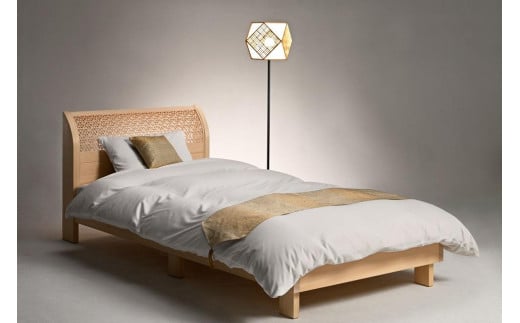 【村山木工】組子ベッド（シングルベッド）