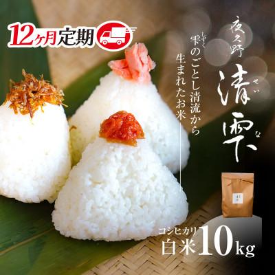 ふるさと納税 福知山市 【毎月定期便】京都夜久野産 清雫(せいな)コシヒカリ 白米 10kg(5kg×2袋)全12回